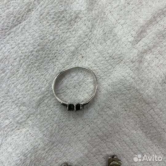 Комплект 925 проба два кольца и серьги СССР (сзр)