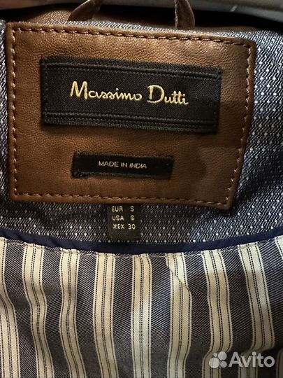 Куртка кожаная Massimo dutti размер S