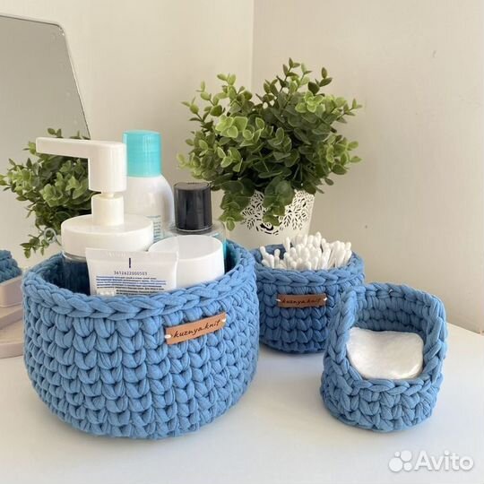 Корзина из трикотажной пряжи