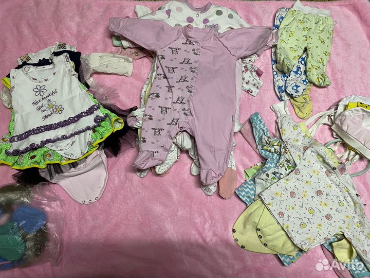 Вещи пакетом на девочку 0-6 мес