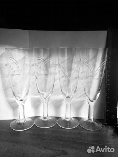 Фужеры бокалы рюмки из стекла СССР винтаж