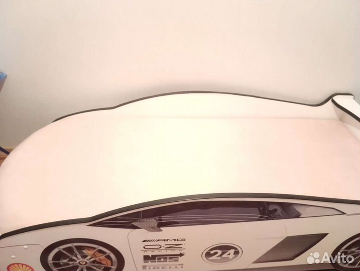 Детская кровать машинка с матрасом