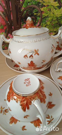 Чайный сервиз дулево СССР и чайные пары Вербилки
