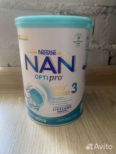 2 банки смеси nan optipro 3, 400 гр