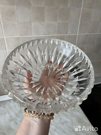 Большая Хрустальная ваза салатник СССР