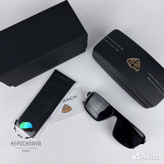 Очки Maybach polaroid чёрный глянец