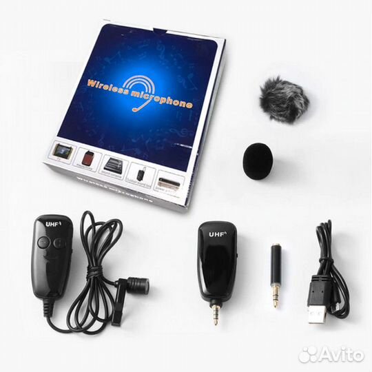 Микрофон UHF X016 LED с ветрозащитой