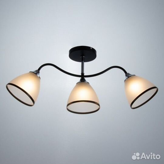 Люстра 'Иоширо' 3х60Вт Е27 черный 62х13,5х26см