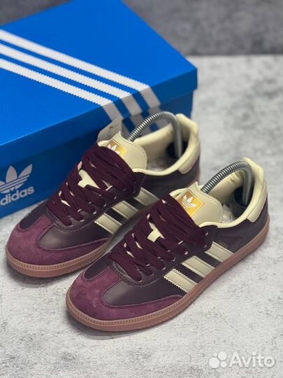 Кроссовки женские Adidas samba burgundy