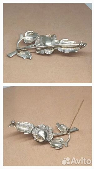 Брошь - Цветок - Серебро 925 - Винтаж