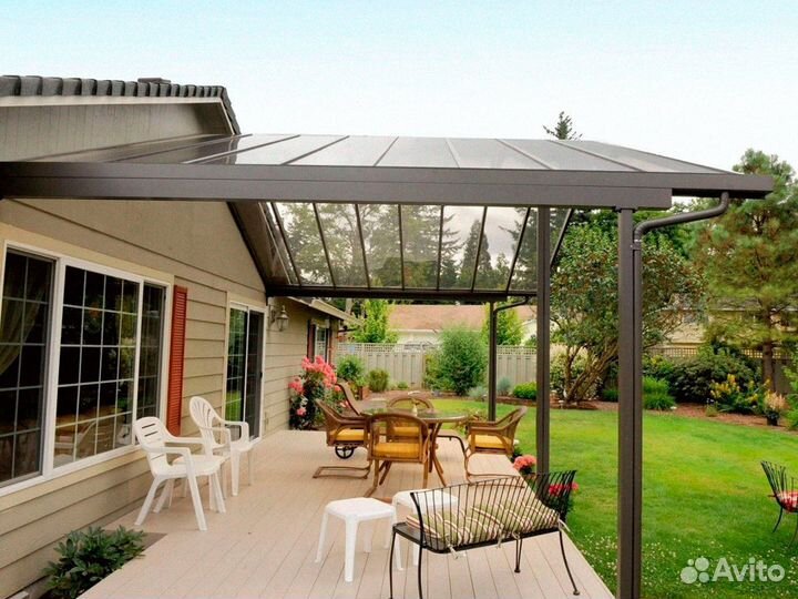 Навес из металлочерепицы