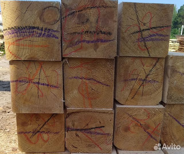 Брус обрезной 150х150х6000 сосна, 1-2 сорт