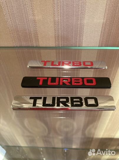 Шильдик, металлическая наклейка на авто Turbo