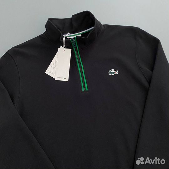 Свитшот полузамок lacoste черный