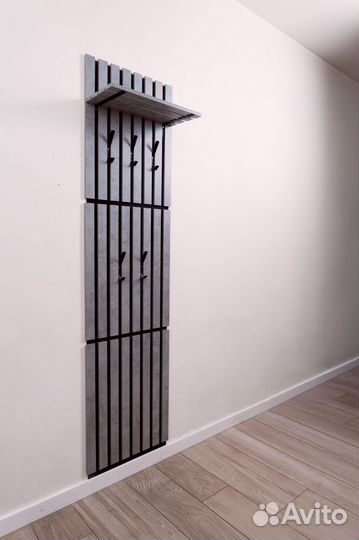 Панель навесная для прихожей с полкой и крючками