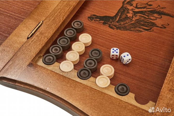 Нарды кожаные 60x60см дипломат (с ручкой)
