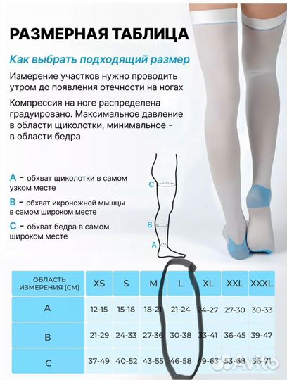 Компрессионные чулки 1 класс новые