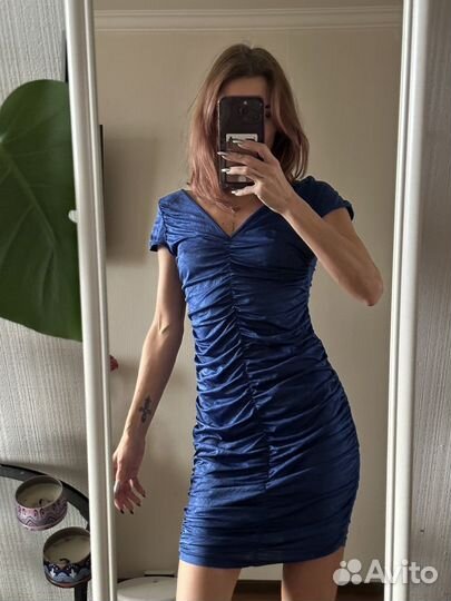 Облегающее платье синего цвета S/M