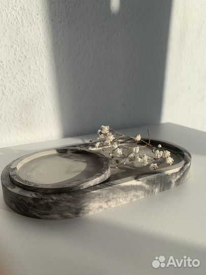 Декоративная подставка, поднос из гипса