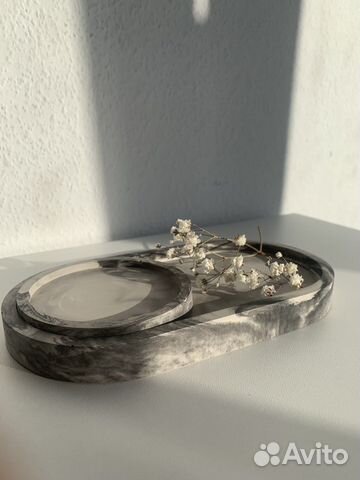 Декоративная подставка, поднос из гипса