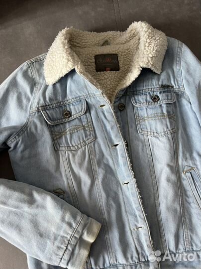 Куртка джинсовая Xs бомбер искусственным мехом