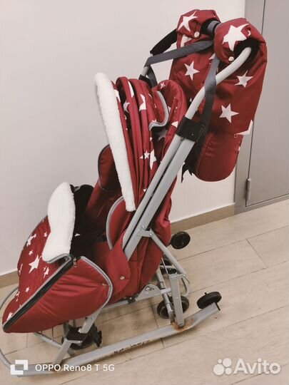 Детские санки-коляска с колесами