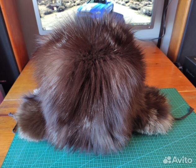 Шапка зимняя из меха чернобурки (58-60 размер)