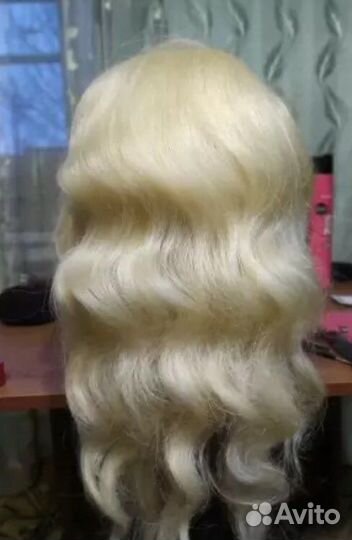Манекен голова для причесок натуральные волосы