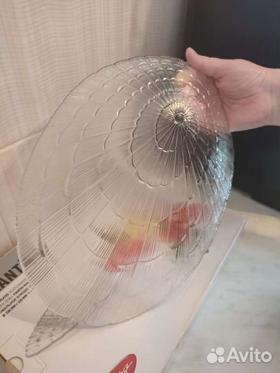 Тарелка стеклянная сервировочная