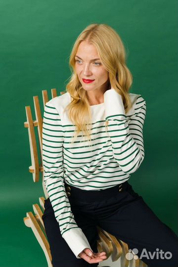 Джемпер Gabrielle женский (S, зелено-белый)