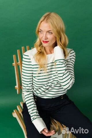 Джемпер Gabrielle женский (S, зелено-белый)