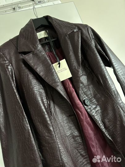 Кожаный плащ женский