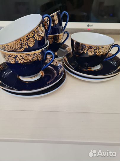 Чайная пара лфз СССР кобальт