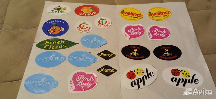 Наклейки на фрукты