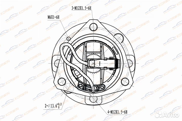 Ступица колеса korwin передняя ABS opel vectra C