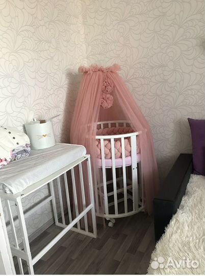 Балдахин с помпонами и держателем, бортики