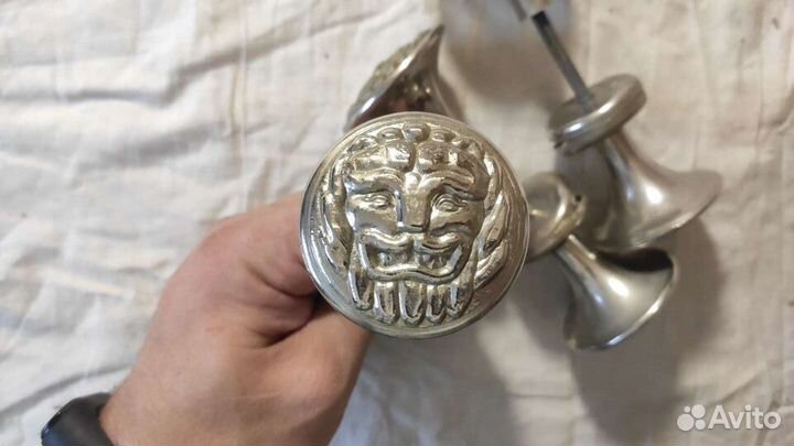 Ручки дверные металлические никелированные СССР