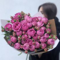 Букет из пионовидных роз, пионов, доставка цветов