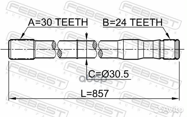 Полуось левая 30X857X24 0112LC80LH Febest