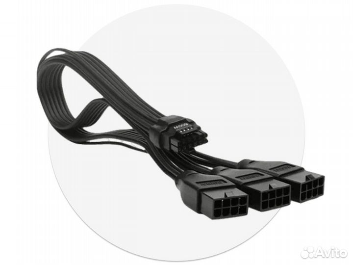 12vhpwr кабель-адаптер pcie 5.0 (белый, черный)