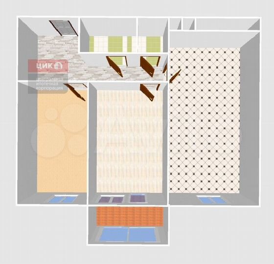 2-к. квартира, 59,2 м², 8/9 эт.