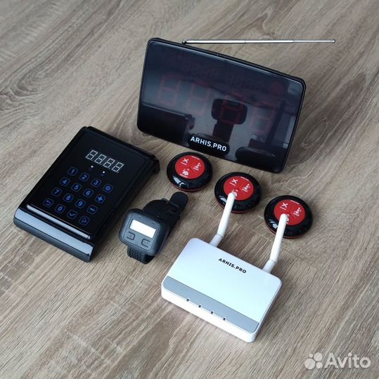 Кнопка вызова официанта, персонала с часами