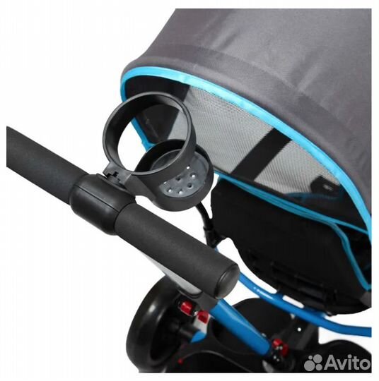 Новый Велосипед трехколесный Kreiss с тентом синий