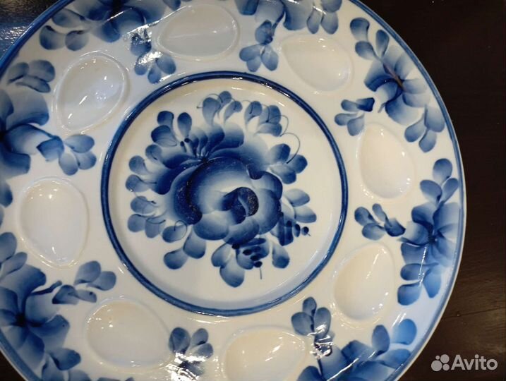 Гжель блюдо пасхальное