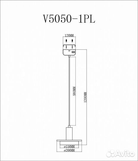 Подвесной светильник Moderli Solumn V5050-1PL