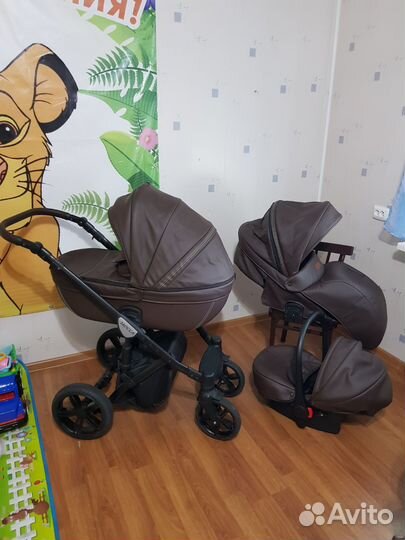 Коляска verdi mocca 3 в 1 эко кожа