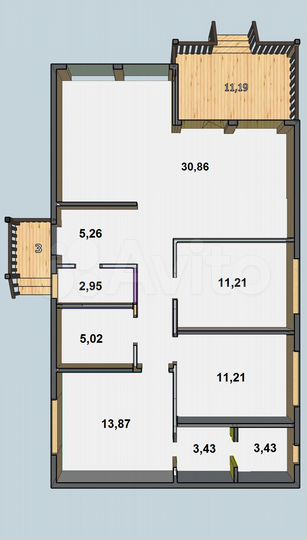 Коттедж 108 м² на участке 6 сот.