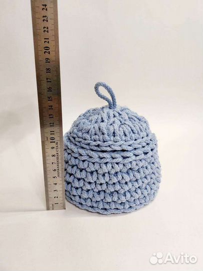 Корзина интерьерная вязанная,хлопок