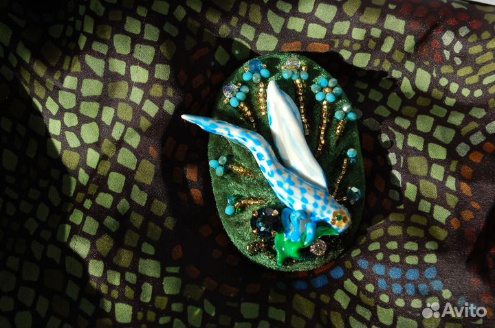 Брошь Стрекоза ручной работы