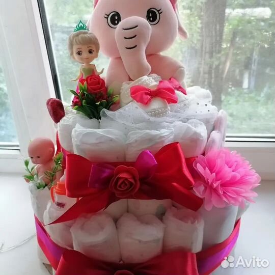 Торт из памперсов подарок на выписку